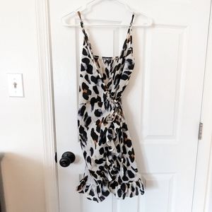 Animal Print Wrap Dress